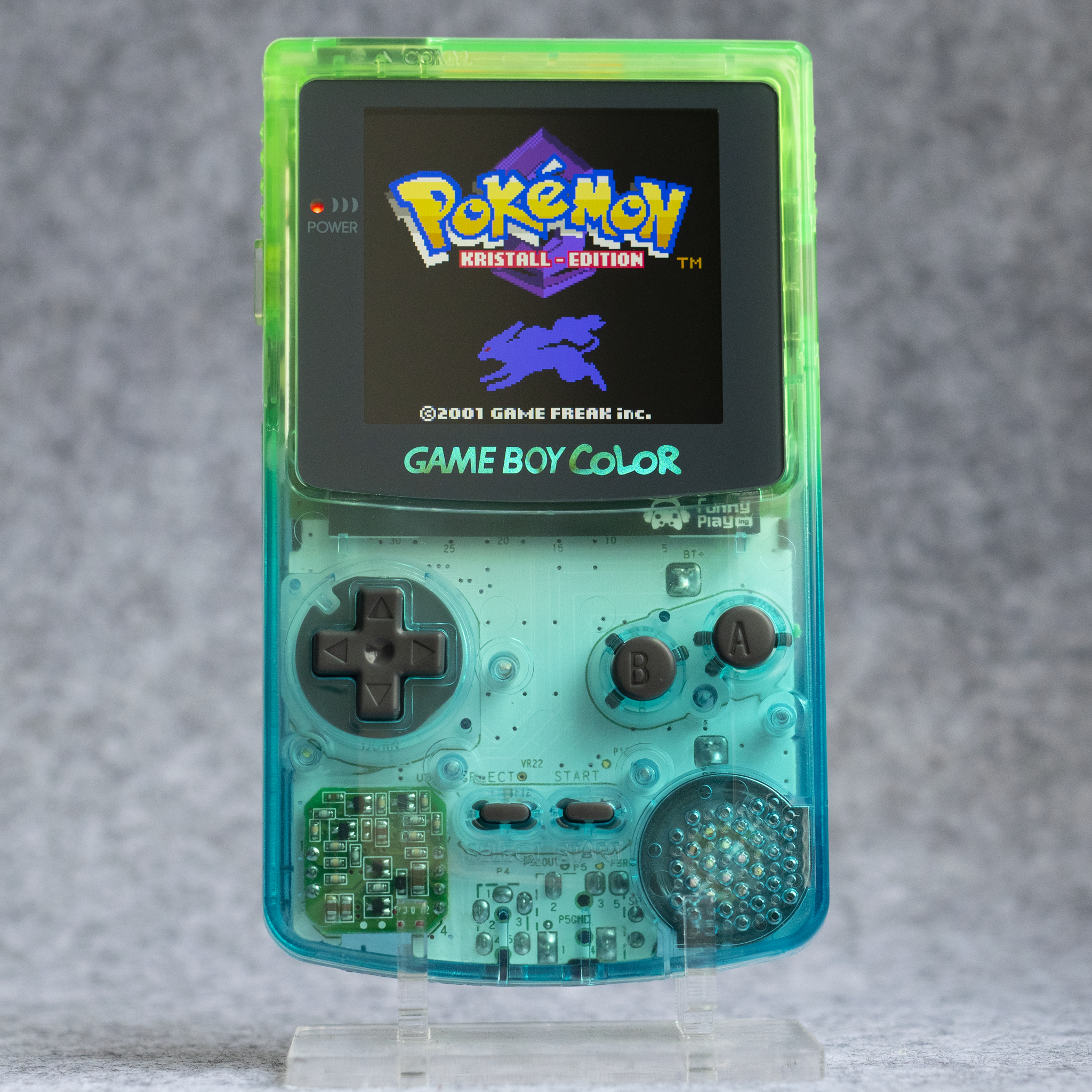Game Boy Color - IPS Display - clear green blue